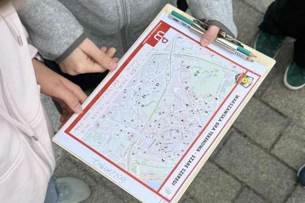 mapa gry miejskiej Szare Szeregi Warszawa