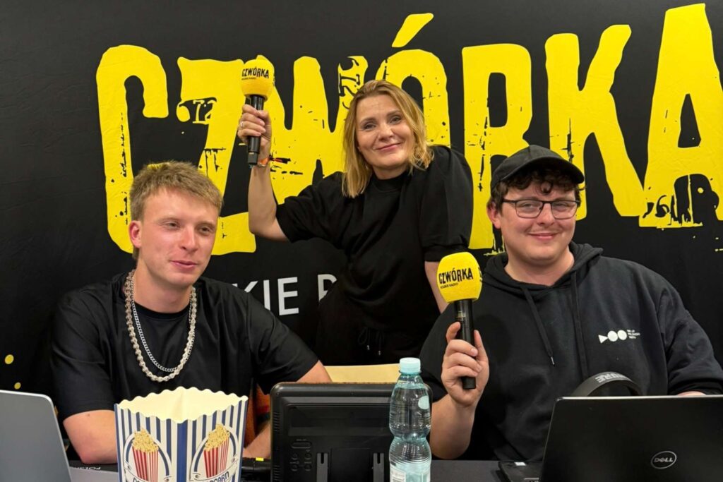Magdalena Włoszycka Gościni audycji „Czwórka na dzielni” z prowadzącymi Polskiego Radia